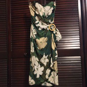 Vintage Barbara Barbara  Strapless Tiki Floral Dress size 0